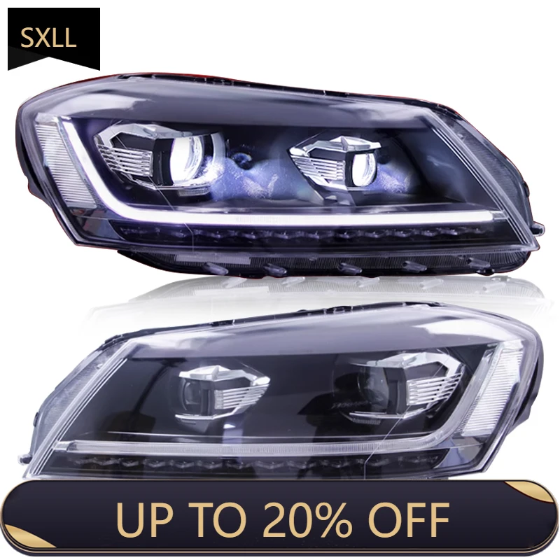

SXLL for B7 Headlights 2012-2016 Light Emitting Diode DRL Hid Headlights Angel Eye Double Xenon beam of light accessories