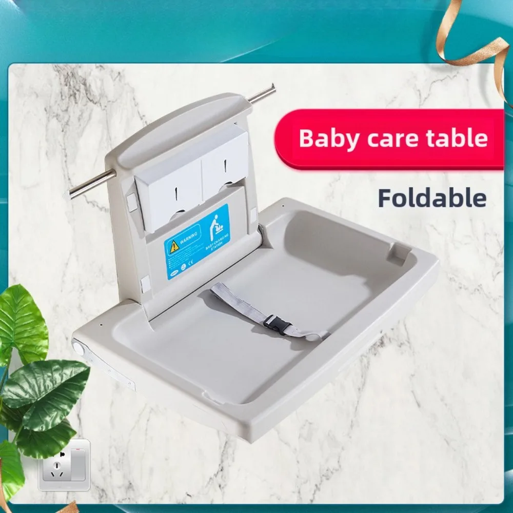 Wall-mounted Baby Changing Table for Diapering and Dressing with Storage Shelves