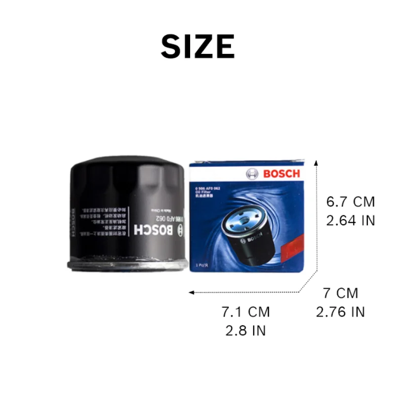 Bosch Oil Filter AF0062 For Suzuki Alto Swift WagonR Dzire Baleno Omni/Eeco 800 Brezza Ertiga ; Toyota Avanza【OE：16510-82703】
