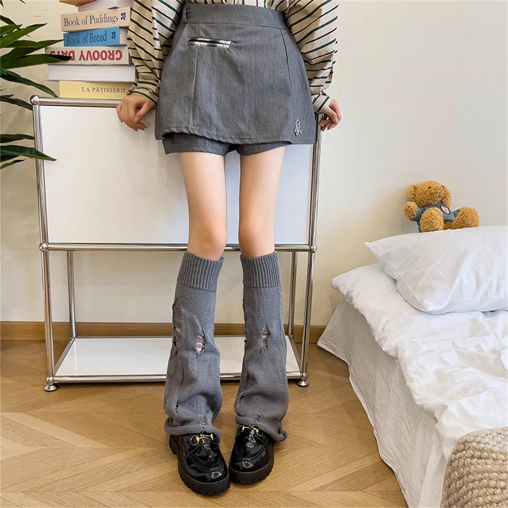 Fashion Knit Flared Leg Warmers Women's Solid Colors Sock Cover  Lolita Girls JK Uniform Leggings Boot Covers Cosplay Accessorie