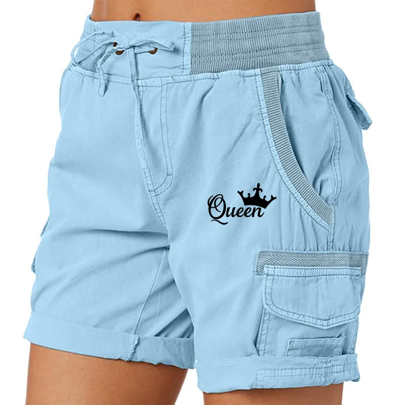 

Summer Printed Women's Cargo Shorts Casual Drawstring Elastic Waist Active Shorts Work Shorts Hiking Outdoor Cool Beach Shorts