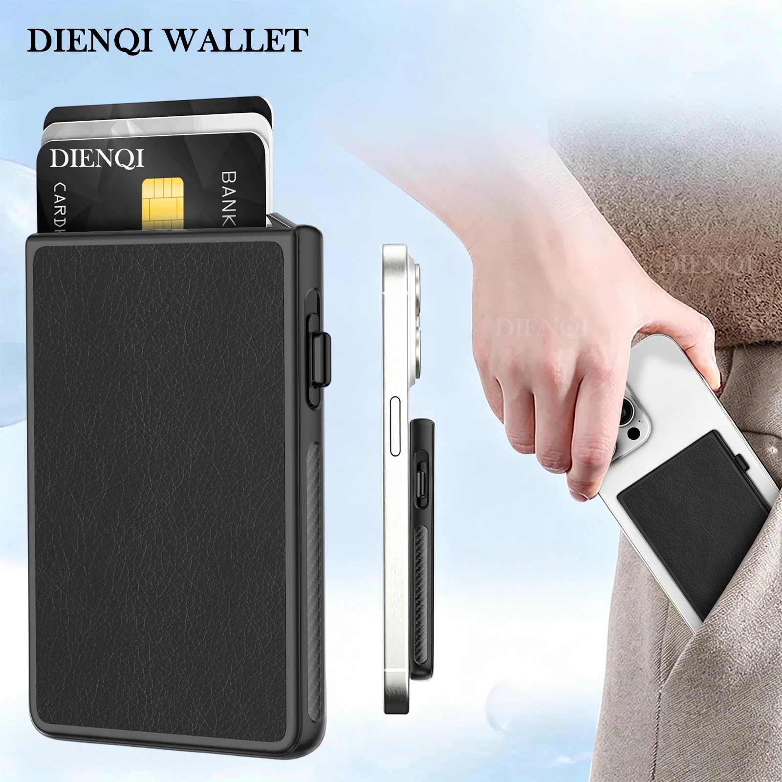 MagSafe Wallet Magnetic Card Holder Pop Up Card Case Slim Credit Cardholder Small Phone Wallets for Iphone 12 13 14 15 Samsung