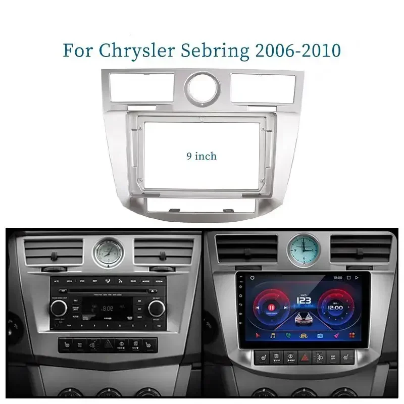 For Chrysler Sebring 2006-2010 9'' Car 2Din Audio Face Plate Fascia Frame Big Screen Radio Stereo Panel Dash Mount Refitting Kit