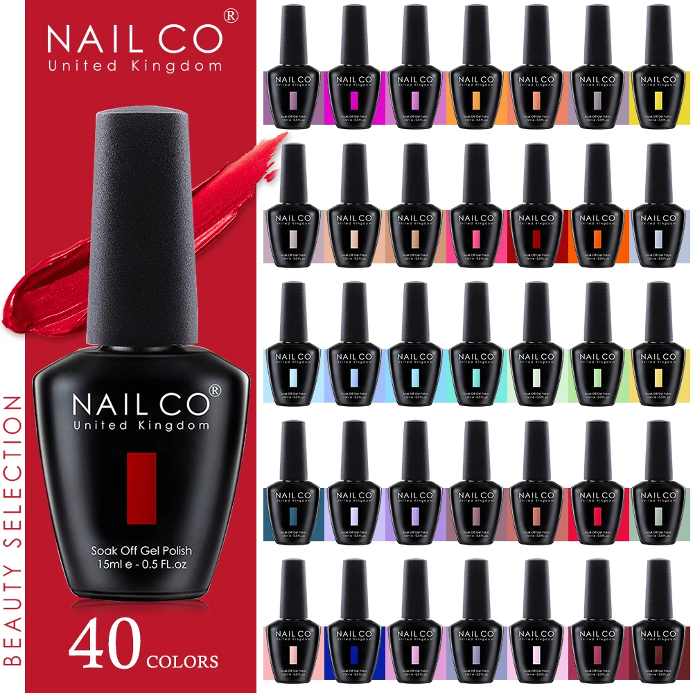 NAILCO 15 مللي طلاء جل أحمر اللون تصميم NailArt UV جل طلاء الأظافر ورنيش مانيكير نقع قبالة طويلة الأمد المينا العلوي هلام البولندية #1