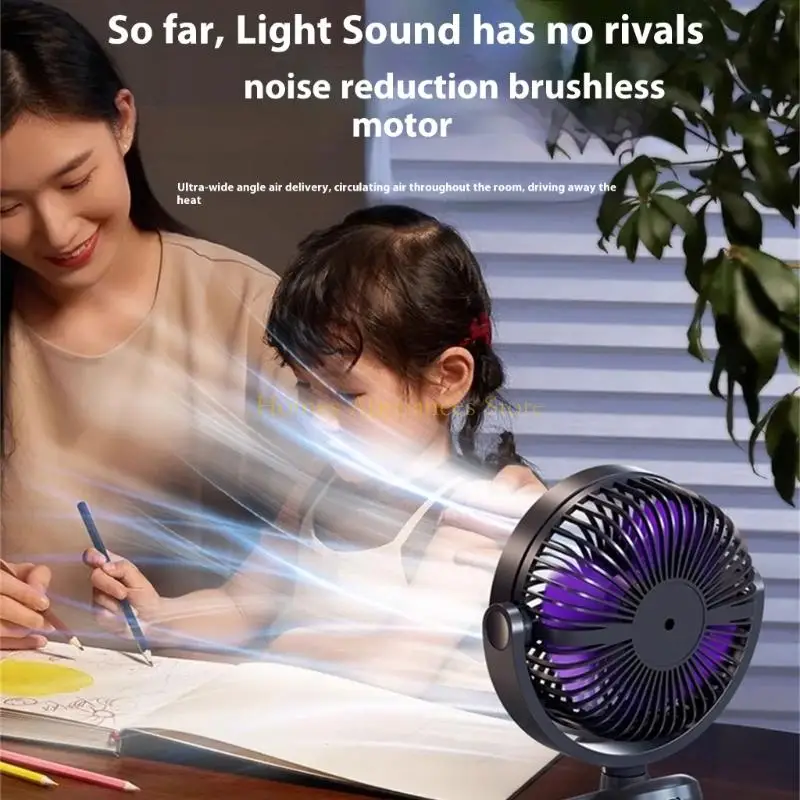 D0AB Digital Display Desktop Night Light вентилятор 360 градусов Регулируемый клип