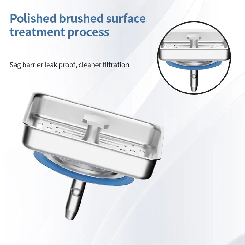 Vegetable Basin Square Sewer Head, Kitchen Stainless Steel Steel Head, Sink  Pipe Accessories