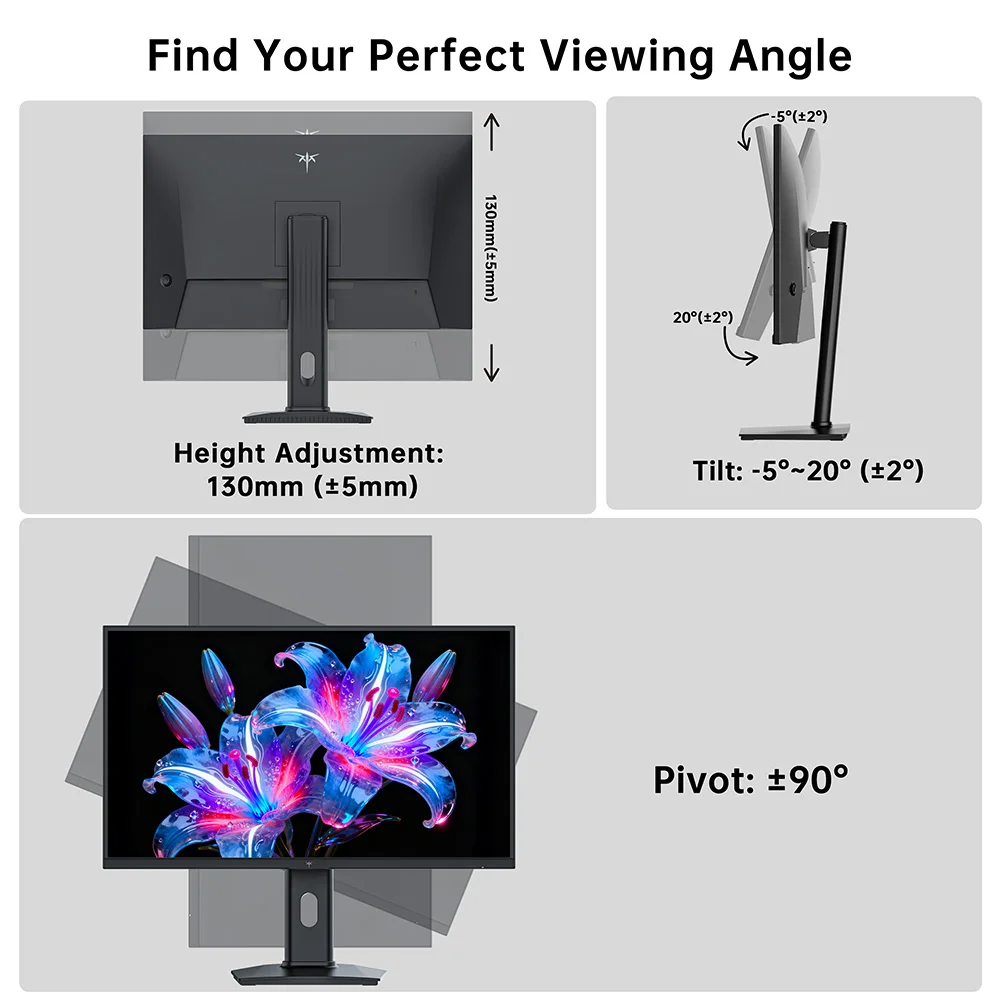 (Versión mejorada H27T2) Monitor para juegos KTC H27T7P-2 27 “2560×1440 QHD 210Hz Base de elevación Panel para juegos IPS rápido y resolución 2K 7