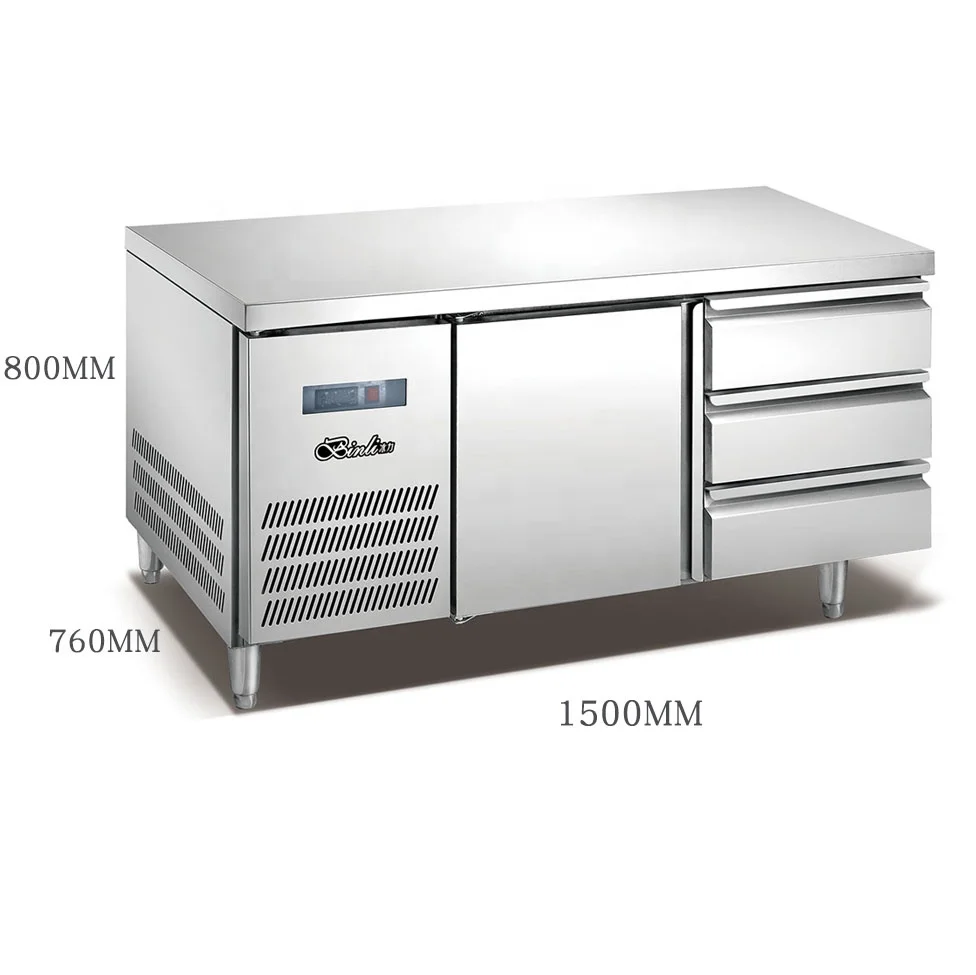 1 Door 3 Drawers Worktable Fridge Stainless Steel Single Temperature Refrigerator for Restaurant Cooling Applications