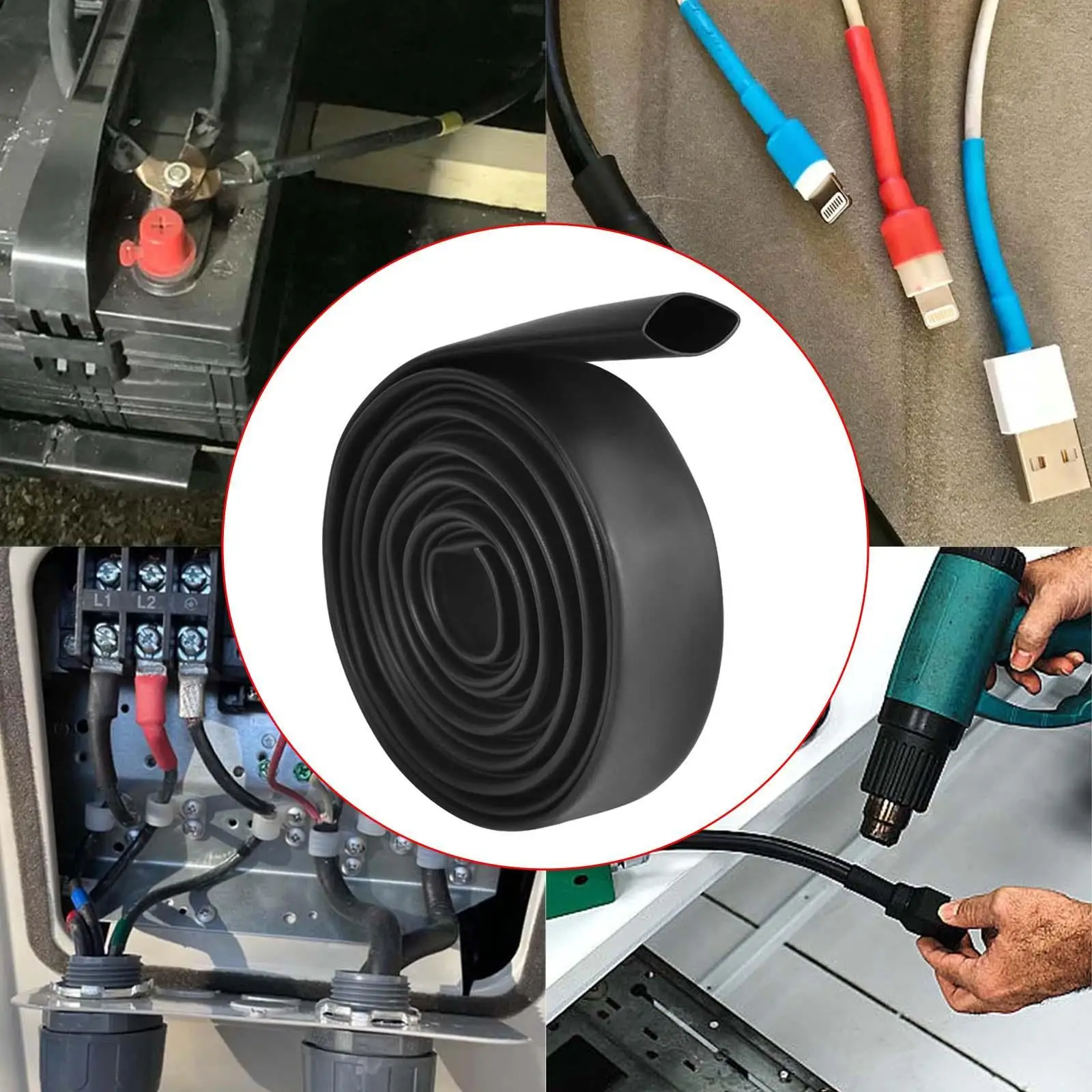 Heat Shrink Tubing Wires Connectors DIY Adhesive Lined Protection 3:1Ratio