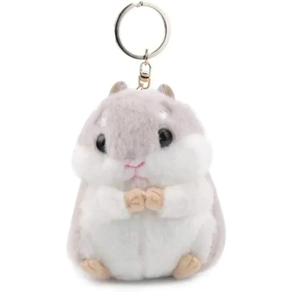 Llavero de peluche de hámster de 10 cm, colgante de muñeco de animal kawaii para bolso, linda idea de regalo de Navidad o cumpleaños