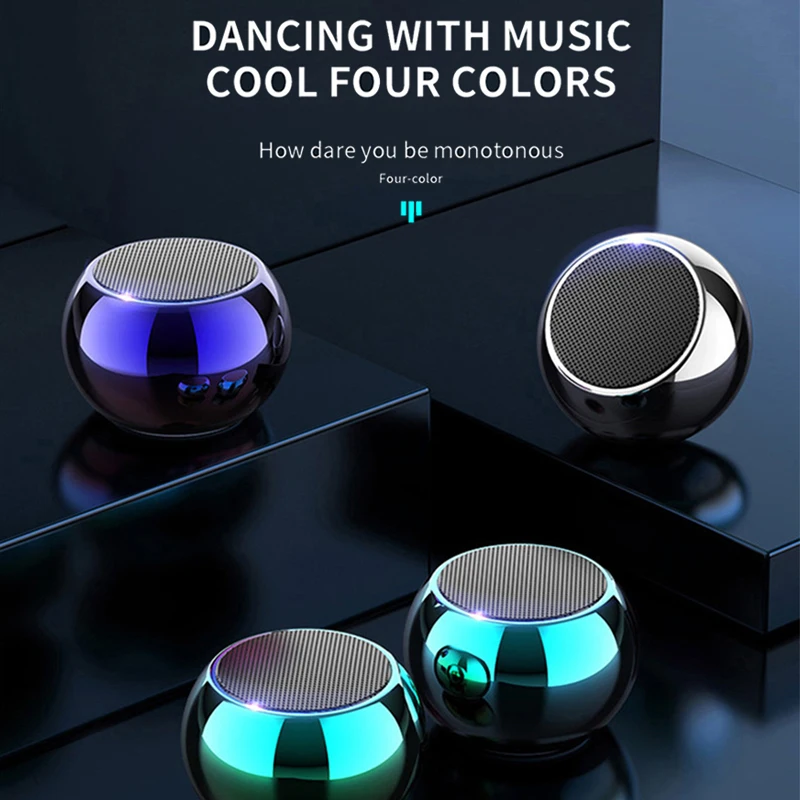 Metal Mini Wireless Bluetooth Speaker Hifi Portable Music Subwoofer Super Bass Stereo Column Mobile Phone Computer Music Player