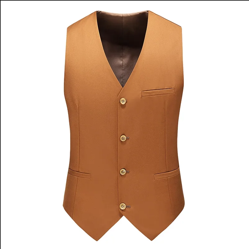 Gilet formel à simple boutonnage pour hommes, glaçure trempée, gilet vert pur, robe d'affaires, robe de soirée sociale, boule de mariage, document, grande taille, 6XL