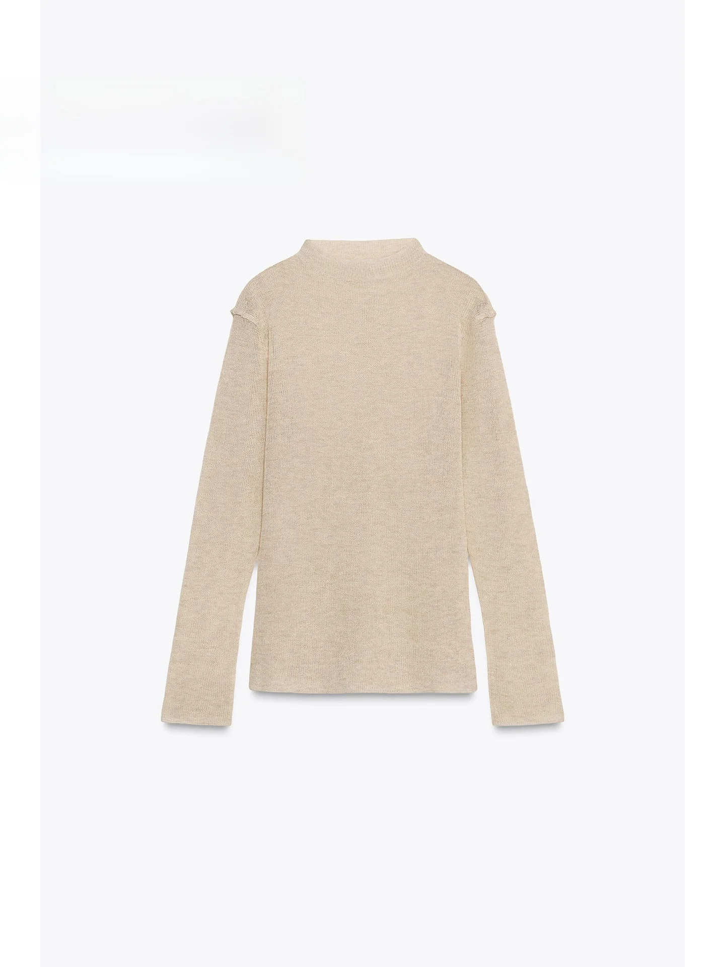 

Spring 2026 Faionable Slim Fit Long Sve f High Ne Knit Top Women's Base irt Sli Body a Trendy Garment