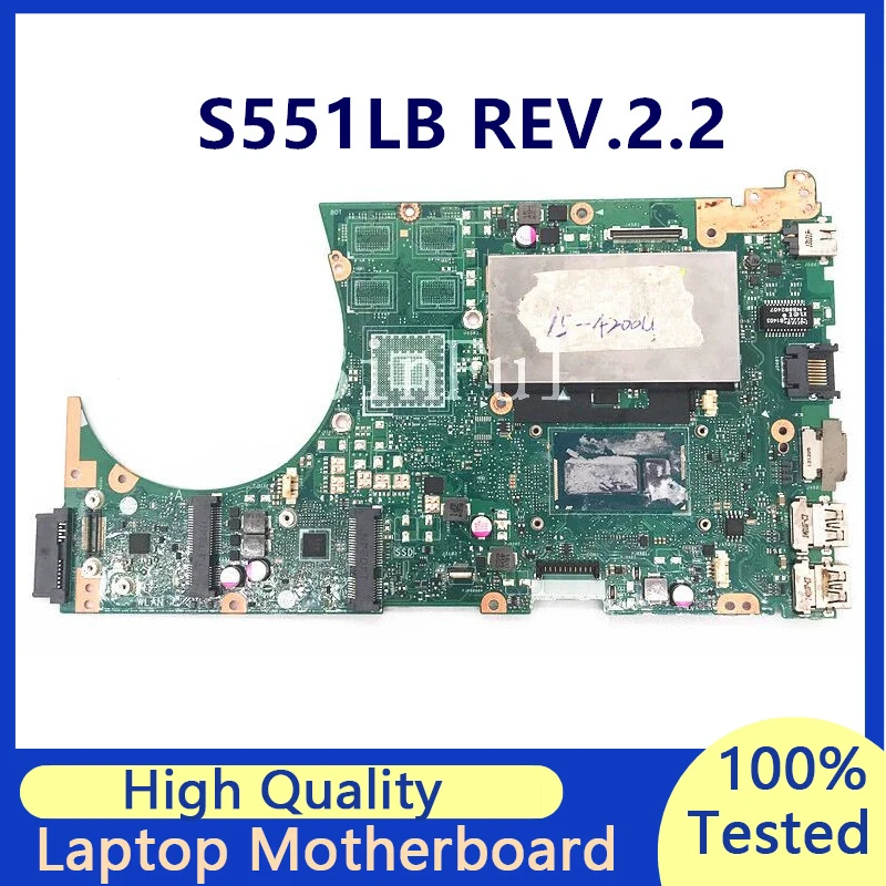 

Mainboard For Asus S551LB REV.2.2 With SR170 I5-4200U CPU Laptop Motherboard 100% Full Tested Working Well