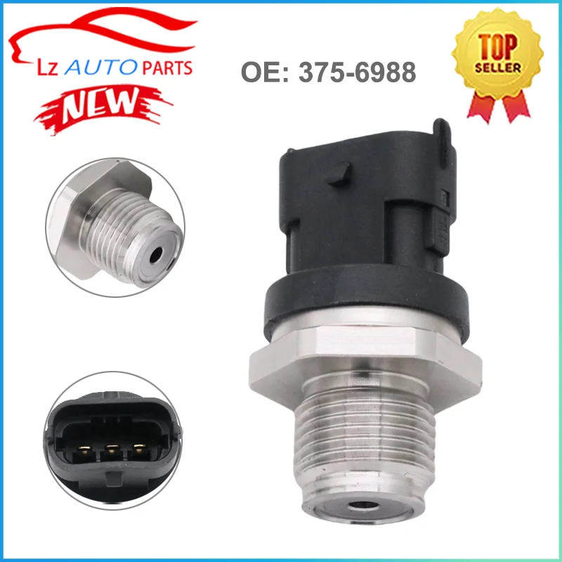 

Common Rail (CR) Fuel Pressure Sensor 375-6988 3756988 for Caterpillar Engine C7.1 C4.4 Excavator 320D 320D2 323D 323D2