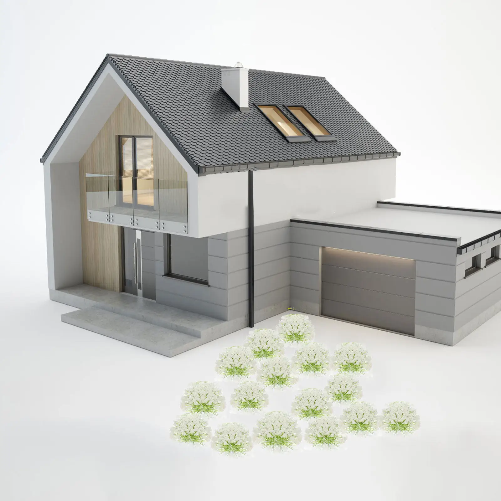 

1 Box Sand Table Lightweight Flower Cluster Durable Mini Grass Bush for Miniature Dollhouse Scene Decoration Sand Table