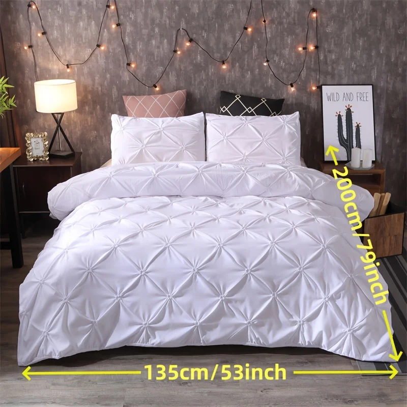 3pcs Quilt Cover Set with One Quilt Cover and Two Pillowcases, 100% Polyester Fabric, Comfortable and Breathable.