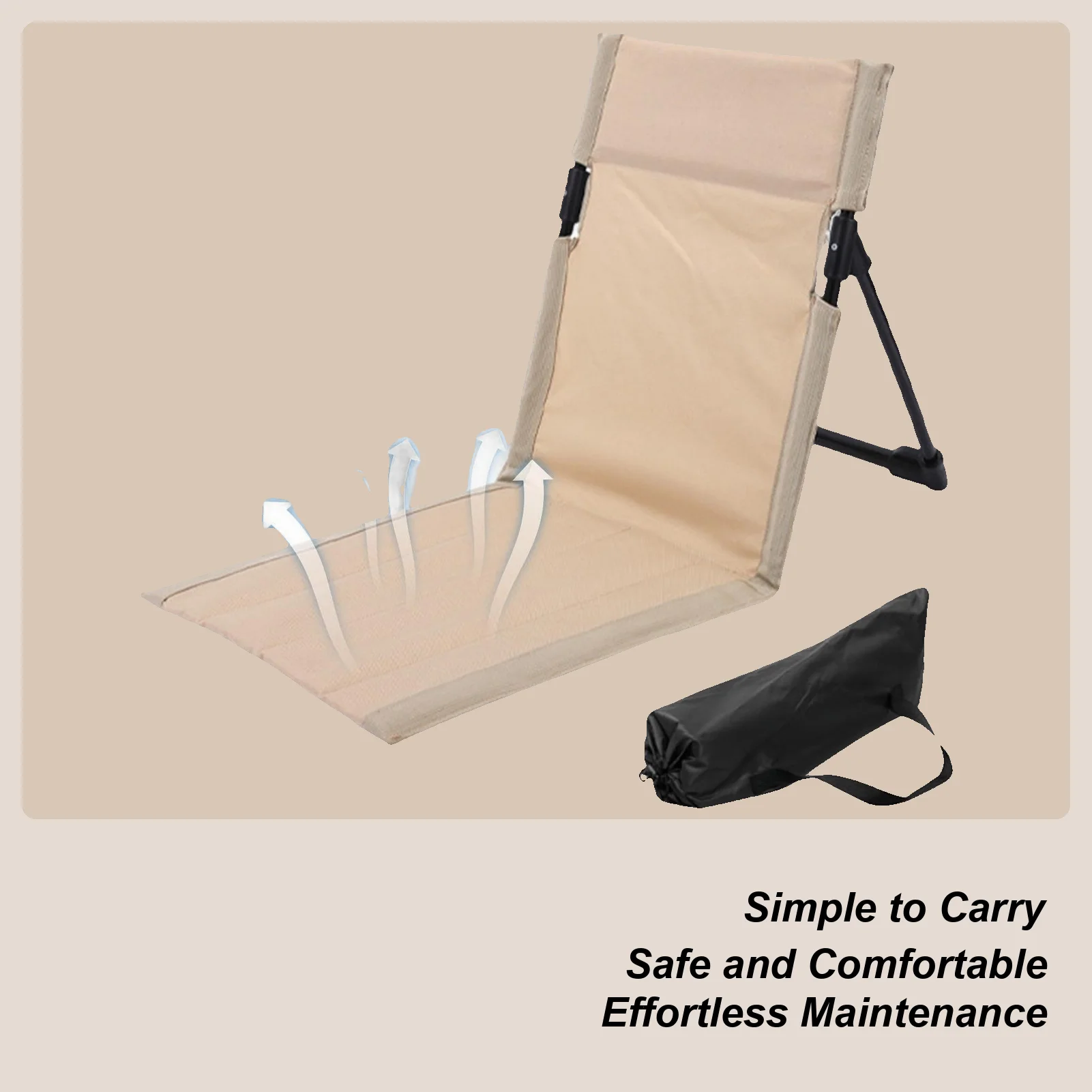 

Foldable Camping Chair Outdoor Garden Park Single Lazy Chair Backrest Cushion Picnic Camping Folding Back Chair Beach Chairs
