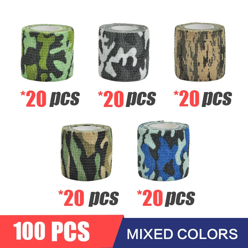 10/20/50/100 Pcs Hunt Camouflage Elastoplast Camo Stretch Wrap Tape Self Adhesive Sports Protector Ankle Knee Finger Bandages