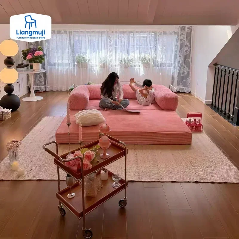 Compressed Sofa, Italian Minimalist Retro High-end Corduroy Living Room Sofa, Sofa Bed, Foldable, Washable, Customizable