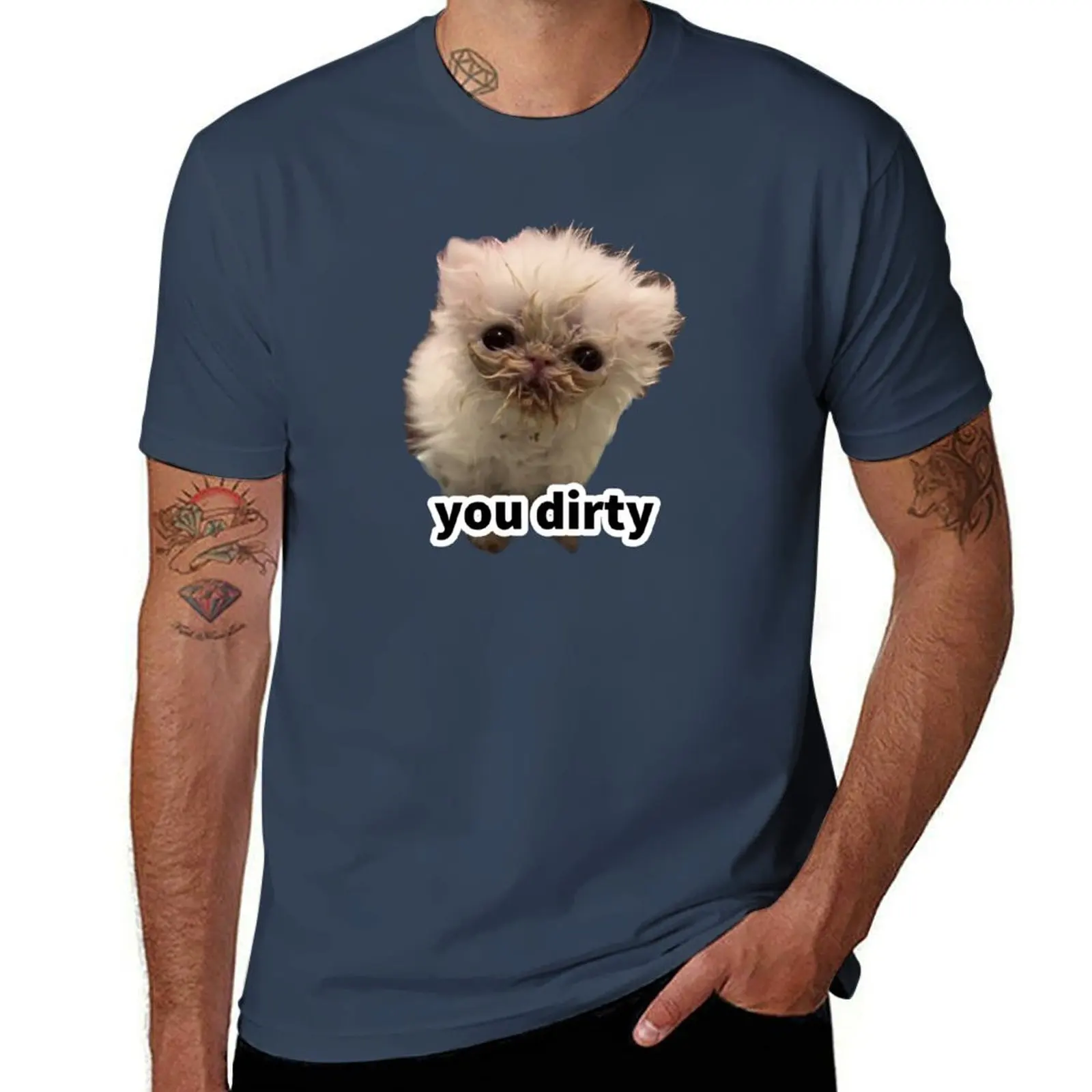 Wisp Cat Meme T-Shirt Soft Casual Short Sleeve Cotton Tee