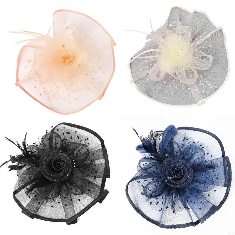 

39BC Шапка-волшебница с перьями и цветами для девочек на день рождения и праздничное мероприятие