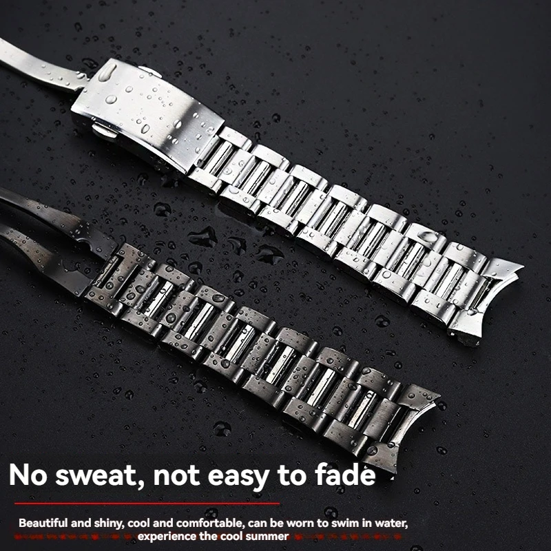 Correa de acero inoxidable con extremo curvado de 23MM para Blancpain Fifty Fathoms serie 5000 5015, correa de reloj sólida para hombre, cadena de reloj de alta calidad