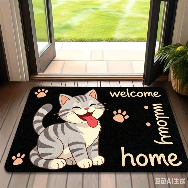 Newest Floor Mat Cartoon Spotted Dog Welcome Home Paw Doormat Pet Lover Front Door Floor Mat