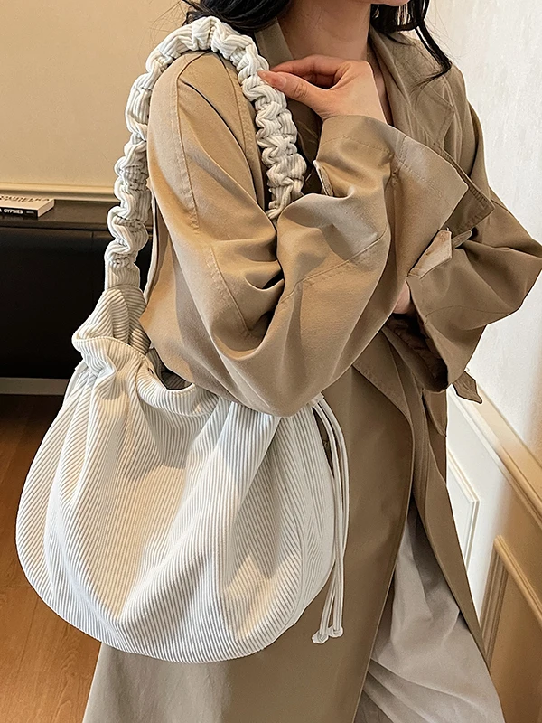 

Autumn Winter Corduroy Crossbody Bag Women's Dstring Pure Color Single oulder Bag Le Sle Casual Handbag for Youth