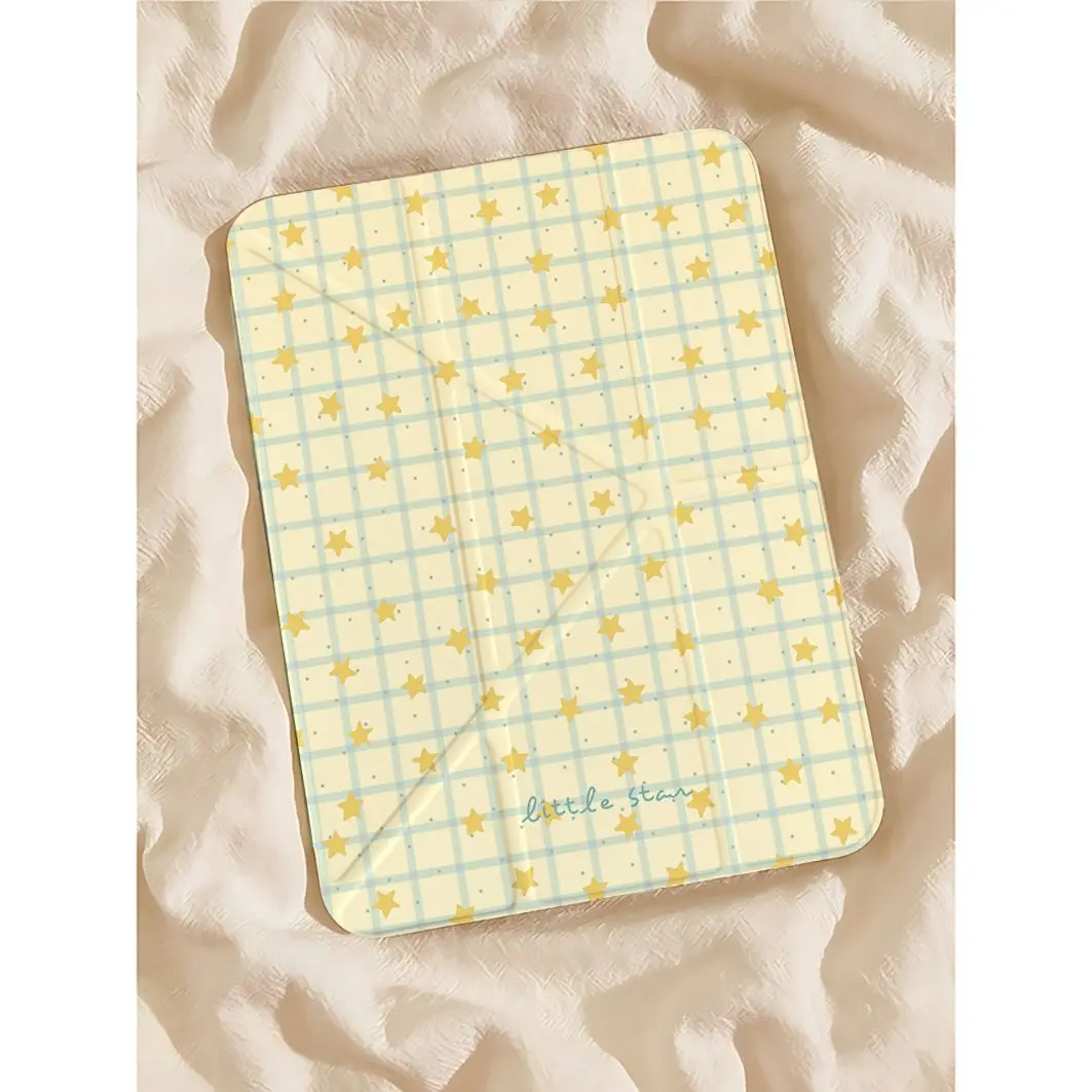 

Чехол INS Star Grid Dot Y-образной формы с тройным сложением для iPad Pro 2025, защитный чехол для iPad Pro 2022 12.9 дюймов, Air7, 10-го, 11-го поколений, M4, M5