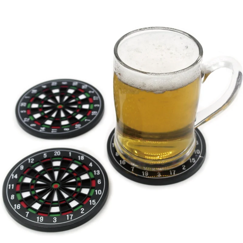 Podkładki pod napoje AB42-Dart-Board Unikalny zestaw 8 sztuk do domu, kuchni, biura, na przyjęcie weselne, śmieszne, fajne, antypoślizgowe podstawki pod piwo