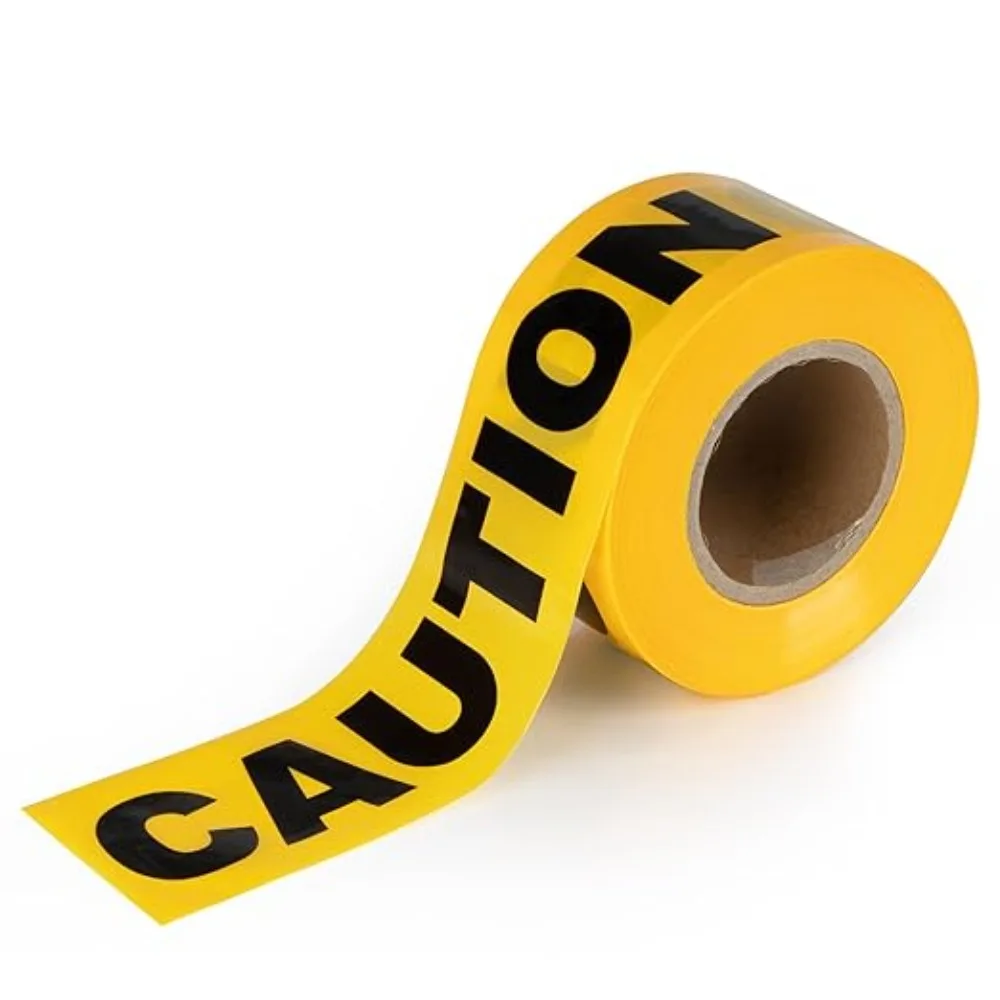 

3-дюймовая желтая предупреждающая лента в рулоне, предупреждающие ленты безопасности для многофункциональных и желтых забавных украшений для вечеринки в честь Хэллоуина