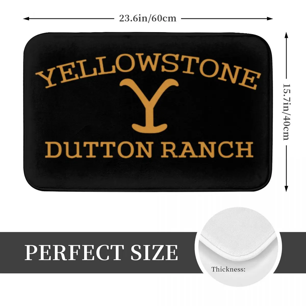 Yellowstone Quick Dry Dutton Ranch Anti-slip Doormat Floor Mat Dust-proo Carpet Rug for Kitchen Entrance Bedroom Footpad Mats