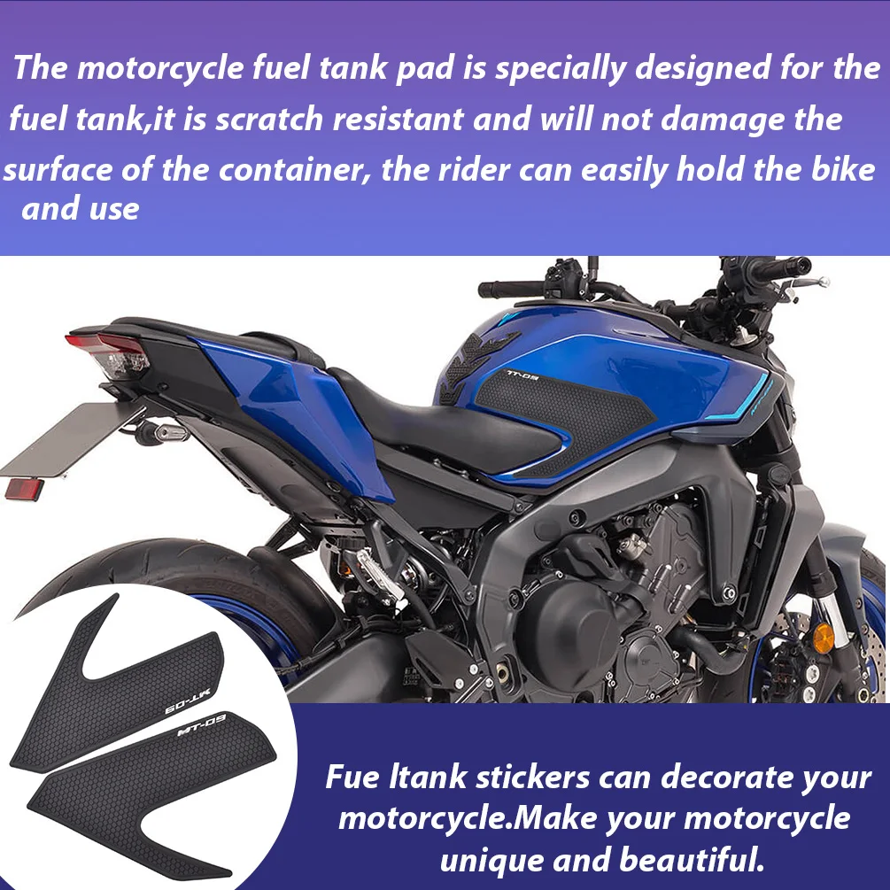 For Yamaha MT-09 2024-2026 MT09 Tank Pad Non-slip Side Fuel Tank Pad Stickers Motrocycle Waterproof Rubber Sticker Accessories - view 2