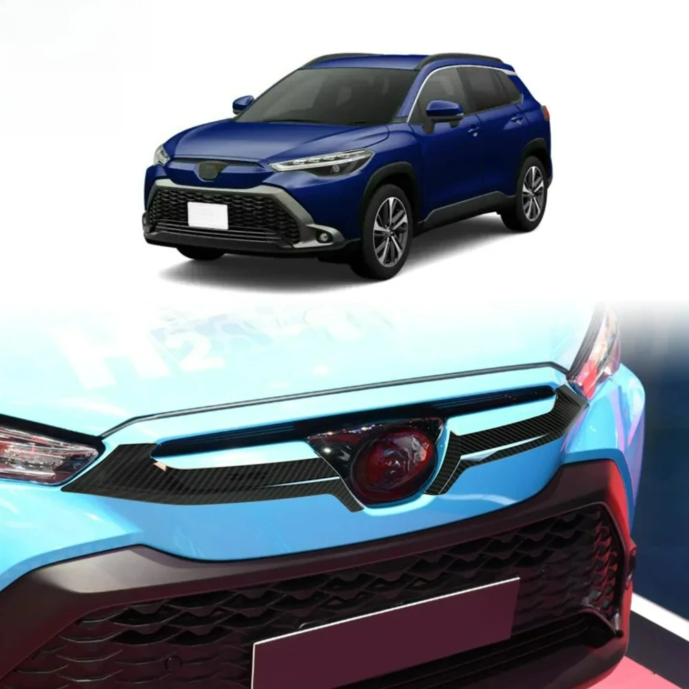 

For Toyota Corolla Cross 2022- 2025 Japanese version Car Front Center Net Modified Grille Trim Strip Cover front mesh Decorate