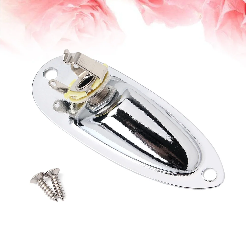 

Boat 1/4 Inch 6.35Mm Socket With Screws For Electric Guitar Bass Replacement Steel Copper Indented Jack Plate Glossy