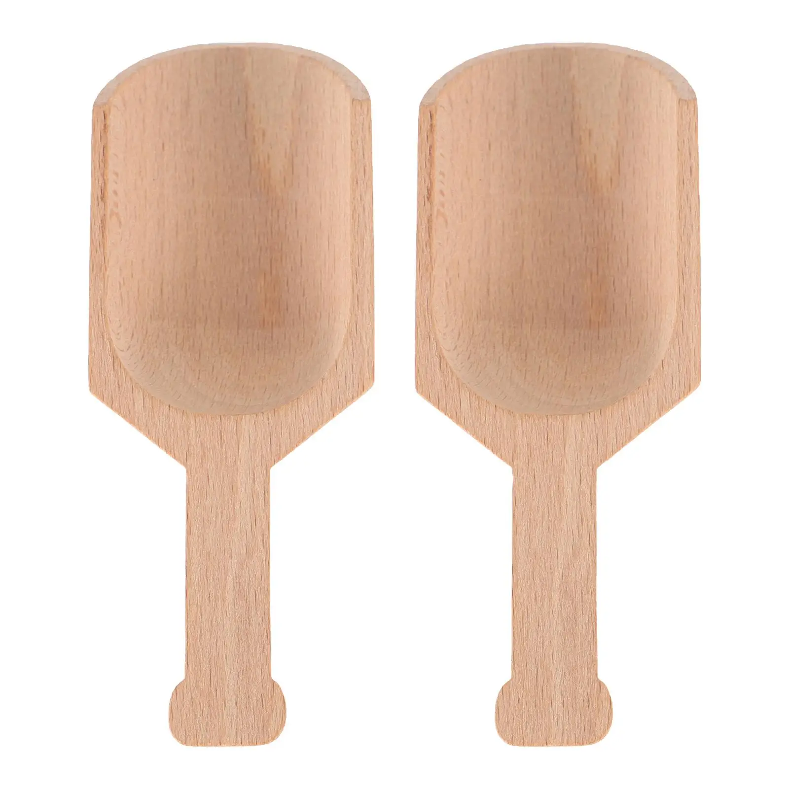 Cucharas de madera de gran tamaño para sal, café en polvo, herramientas de cocina, Material ecológico, sales de té, leche en polvo con borde liso, 2 uds.