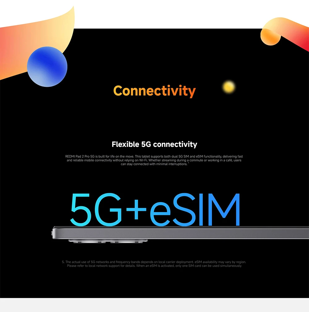 Global Version Xiaomi Redmi Pad 2 Pro 5G 12000mAh Battery 12.1" 2.5K Crystal-Clear Display 8GB 256GB Flexible 5G Connectivity 5G+eSIM Xiaomi HyperOS