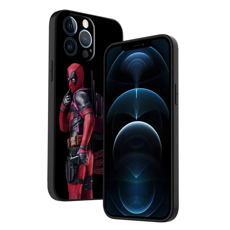 Marvel Avengers Deadpool For Apple iPhone 15 14 13 12 11 XS XR X 8 7 Pro Max Plus Mini Silicone TPU Soft Black Phone Case