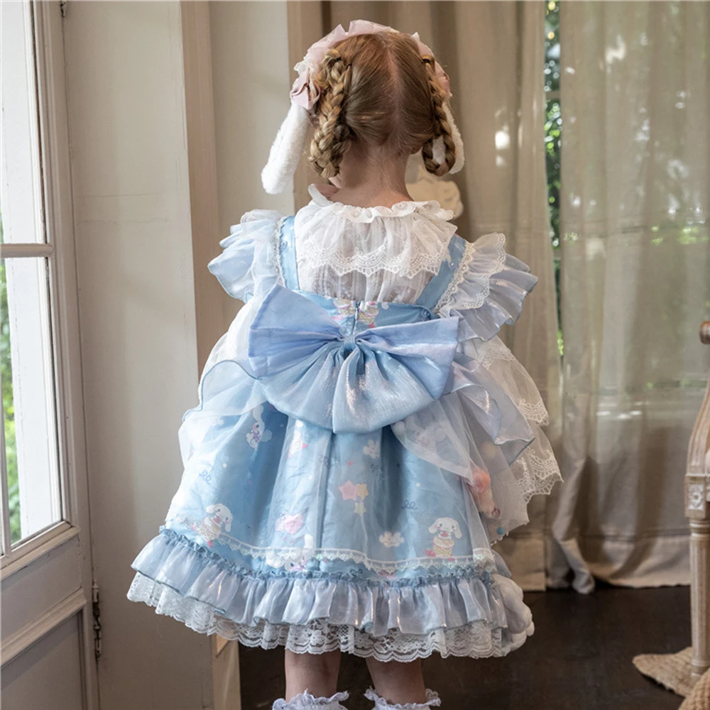 Kawaii Cinnamoroll Girls Lolita Dress Sanrios Anime Autumn Winter Role Playing Princess Dresses Sweet Tutu Vestidos Dress Gift