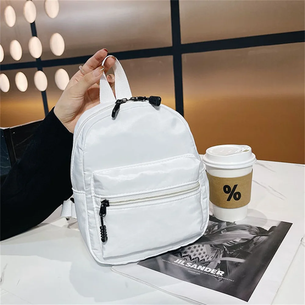 Trend Nylon Mini Womens Backpacks Female Bag Small School Bags White Rucksack For Teen Girls Fashion Casual Backpack