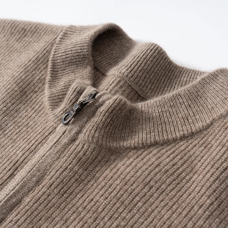"100% Goat Cashmere Sweater Men's Semi-Turtleneck Pullover - Soft Warm Knit Jumper for Business Casual & Autumn Winter Men's Top
