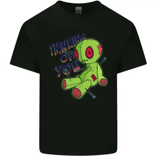 Voodoo Doll Thinking of You Halloween Black Magic Mens Cotton T-Shirt Tee Top