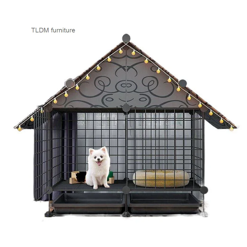 Imagem -02 - Iron House For Living Room Pet Cage Indoor Varanda Dog Fences Creative Home Cat Villa Puppy Kennel Courtyard Modern And Simple z