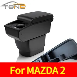 For MAZDA 2 Armrest For MAZDA 2 Demio Car Armrest box Retrofit parts Storage box with cup holder