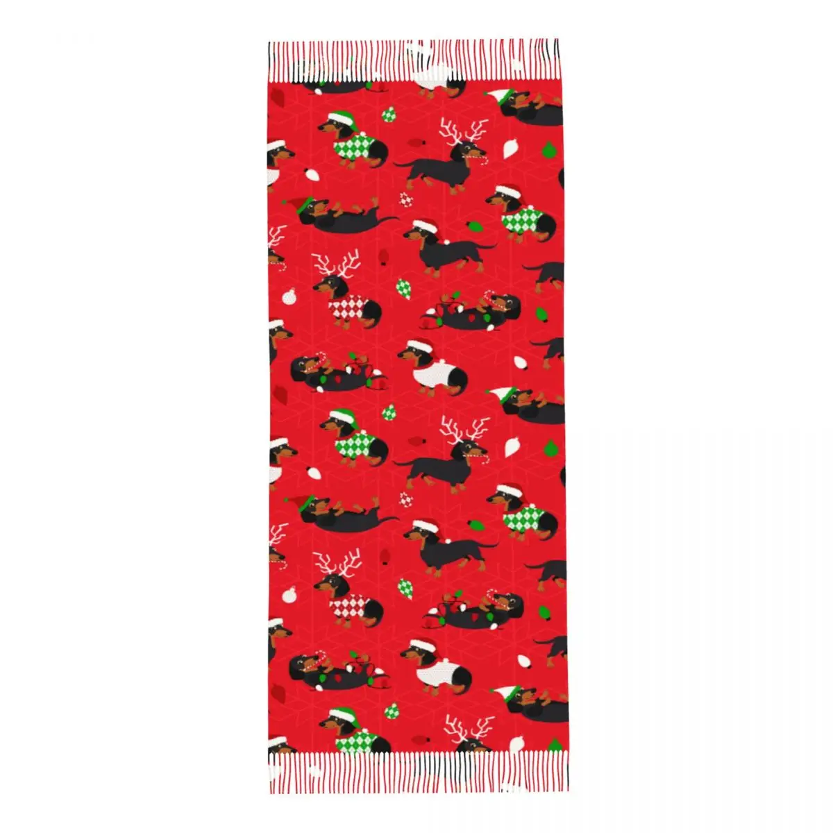 Christmas Dachshunds Red Shawl Wraps for Women Warm Large Long Scarf Dog Pashminas Shawl Scarves