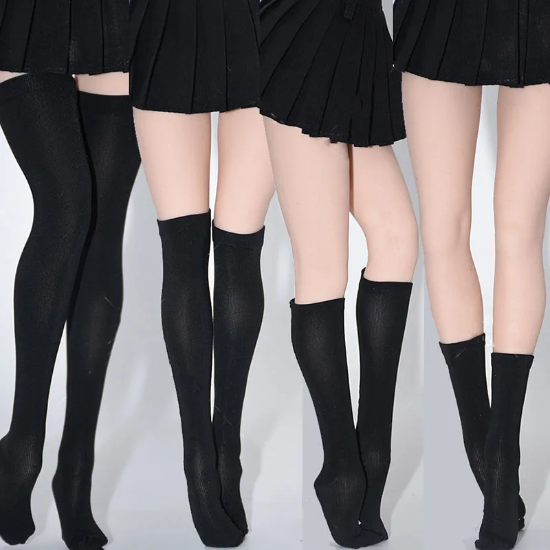 1/6 Scale Female Sexy Ice Silk Socks Mid Calf Socks Solid Color Overknee Stocking for 12 Inch TBL Action Figure Jiaou Doll