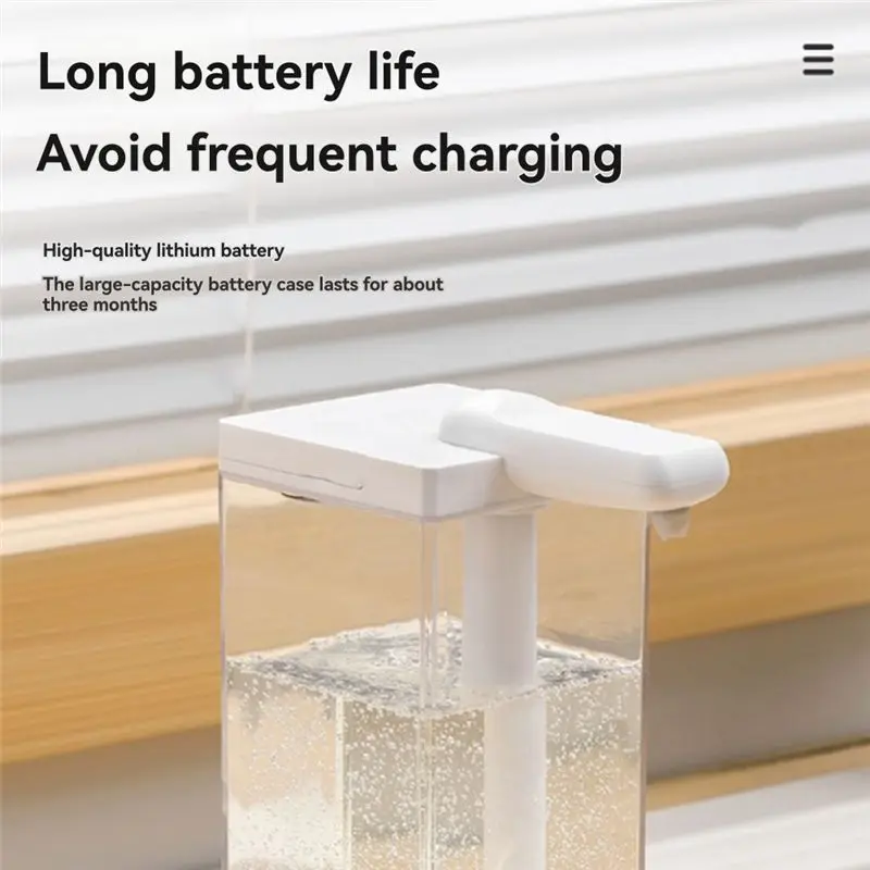 توصيل 24 ساعة موزع صابون أوتوماتيكي بدون تلامس تصميم ذكي حثي 490 مل سعة كبيرة للاستخدام المنزلي والمكتبي