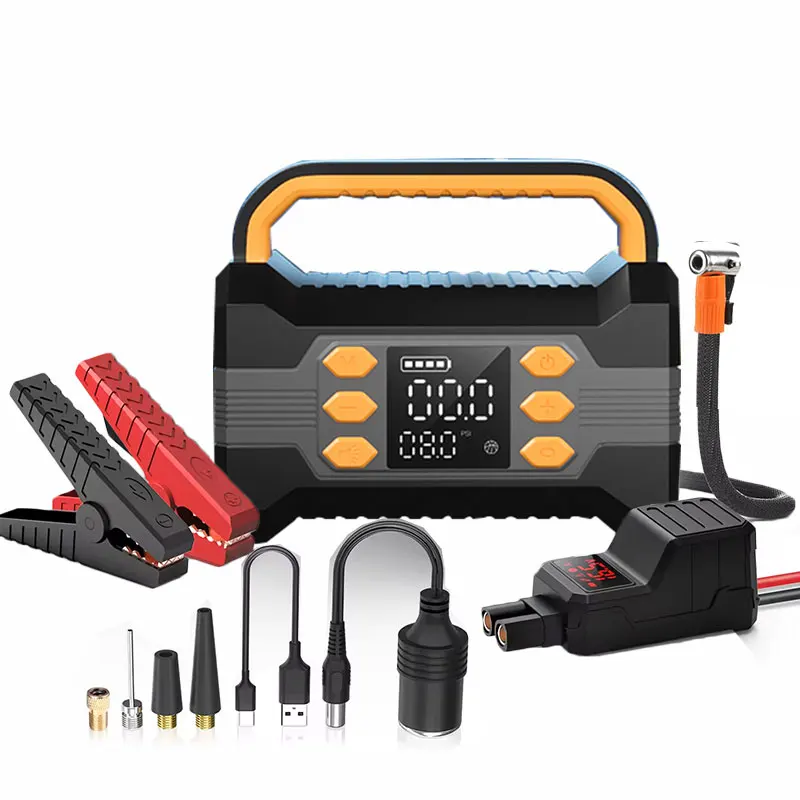 

Multi Function portable 4 in 1 1000A Jump Starter with LED Display 20000mAh And Air Pump High Power Car Jump Starter