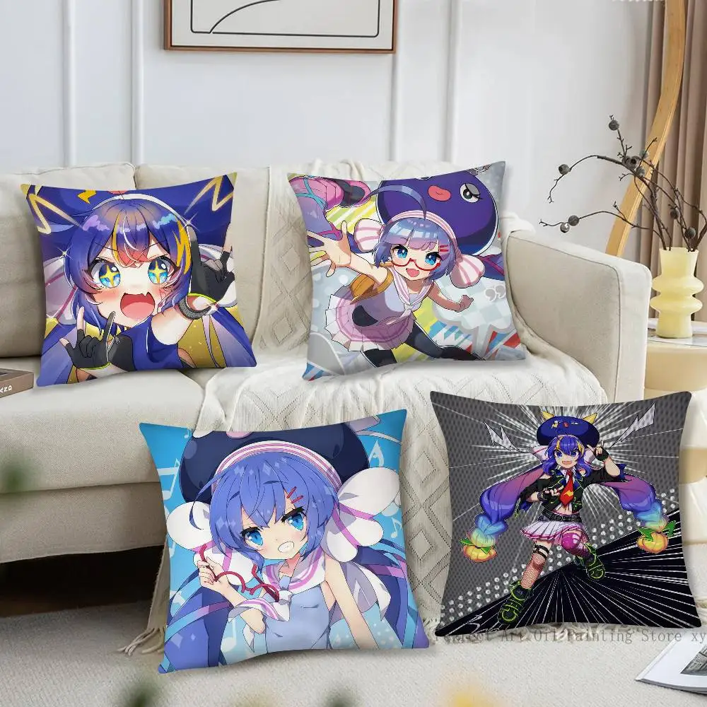 Virtual Singer O-Otomachi Una Pillow Case Fashion Square Pillowcase Bedroom Sofa Room Ins Decoration Leisure